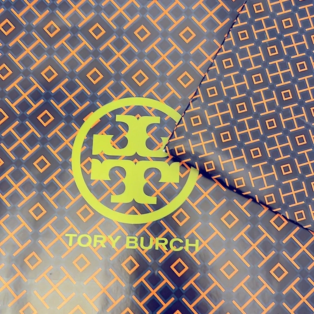 2 Tory Burch Gift Bags + 7 Large Sheets of Tory Burch Logo Tissue